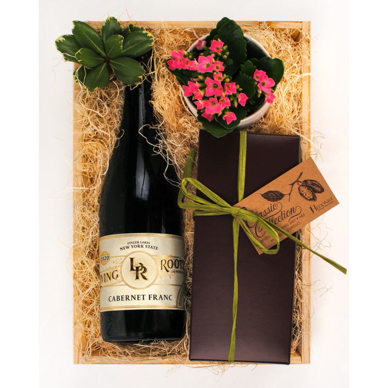 Wine and Chocolate Temptations Gift Crate - Same Day Delivery