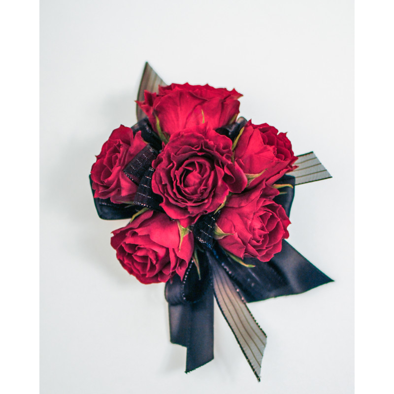 Crimson Noir Wrist Corsage - Same Day Delivery