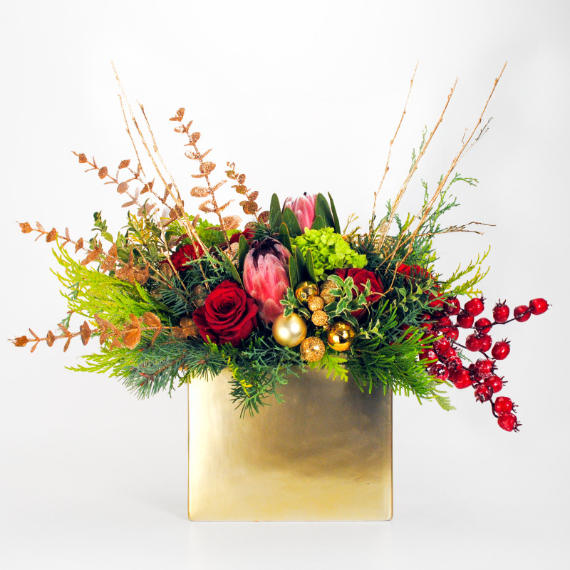 Golden Glow Holiday Bouquet - Same Day Delivery
