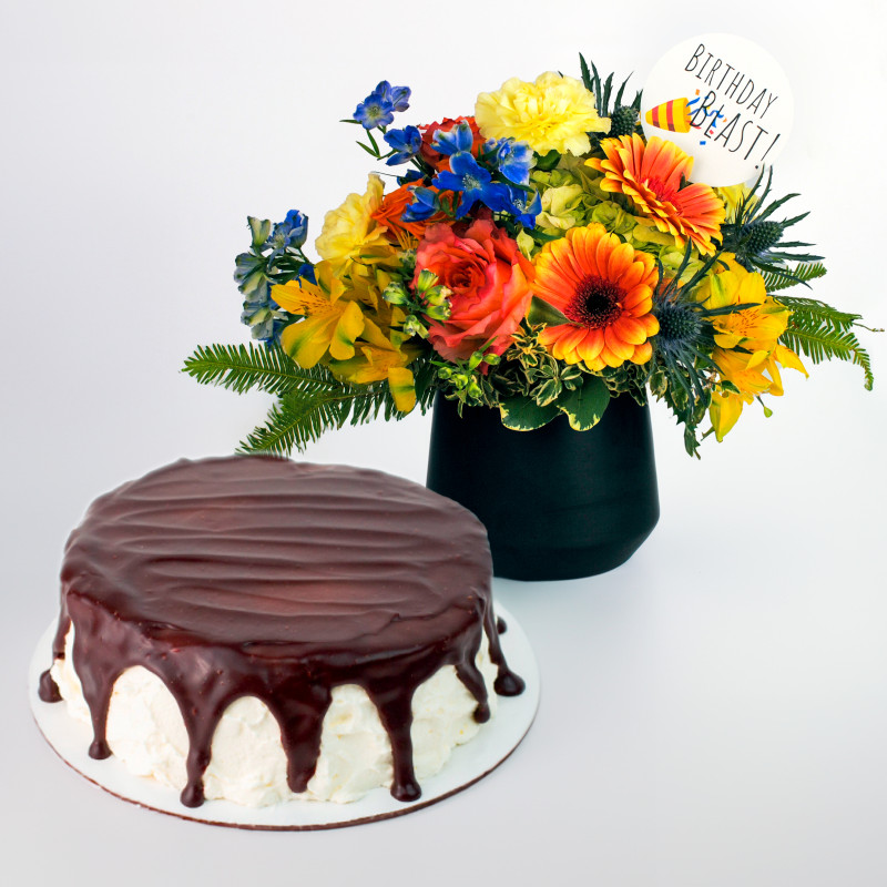 Birthday Blast Bundle with Cannoli Cake - Same Day Delivery