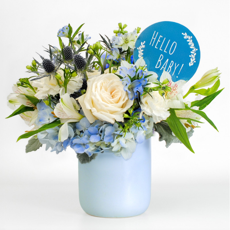 Hello Baby Boy Bouquet - Same Day Delivery