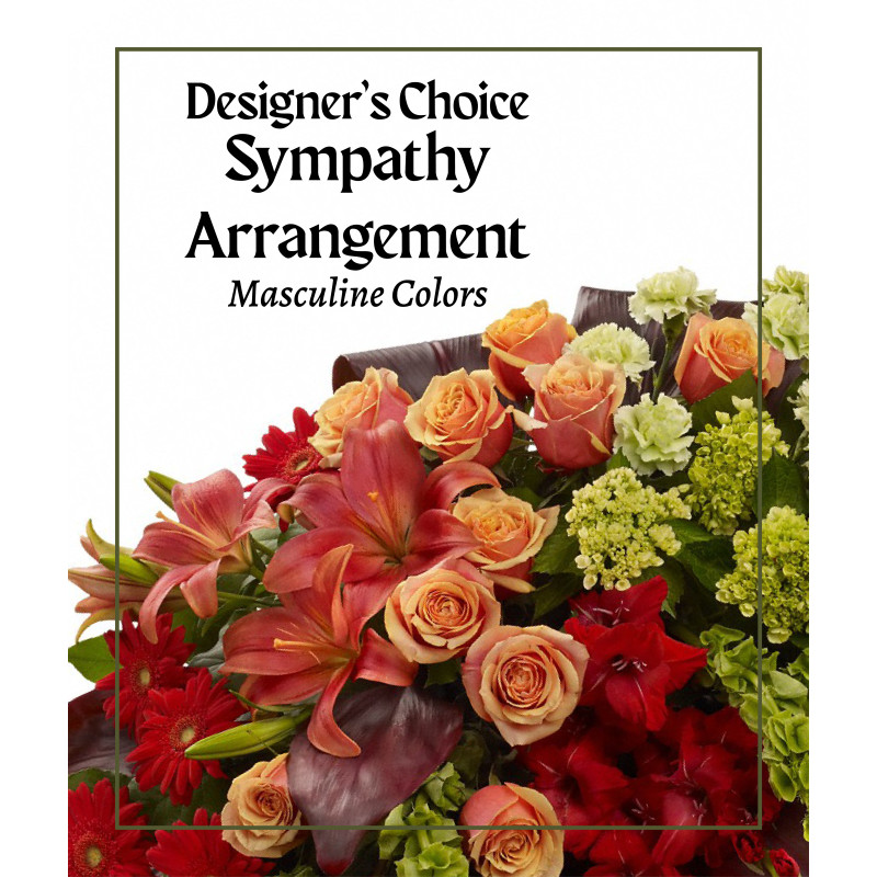 Designer Choice Sympathy Arrangement Masculine Colors  - Same Day Delivery