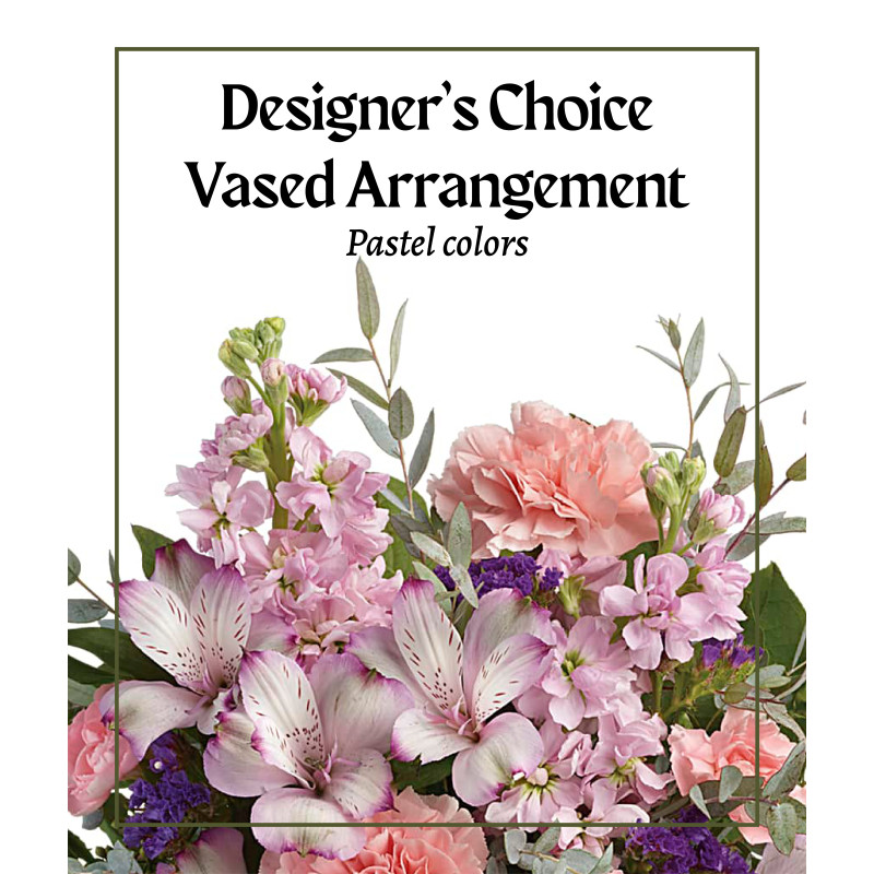 Designer Choice Vased Arrangement Pastel - Same Day Delivery