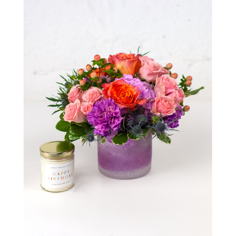 Birthday Bouquet and Candle Duo - Same Day Delivery