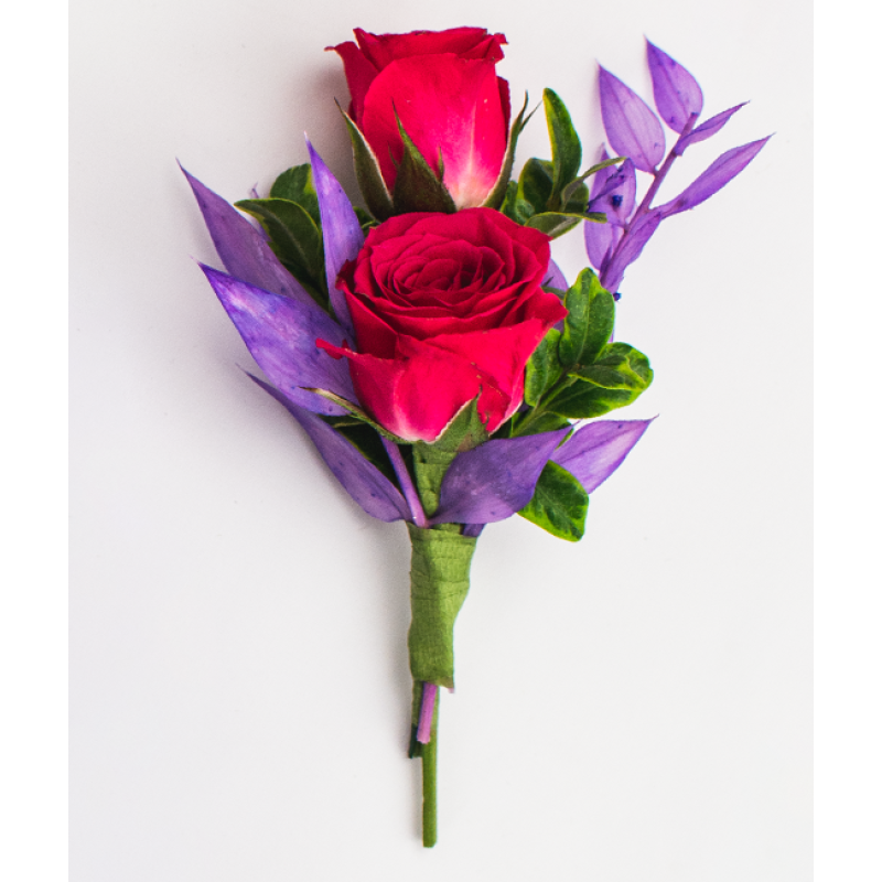Pink and Purple Passion Boutonniere - Same Day Delivery