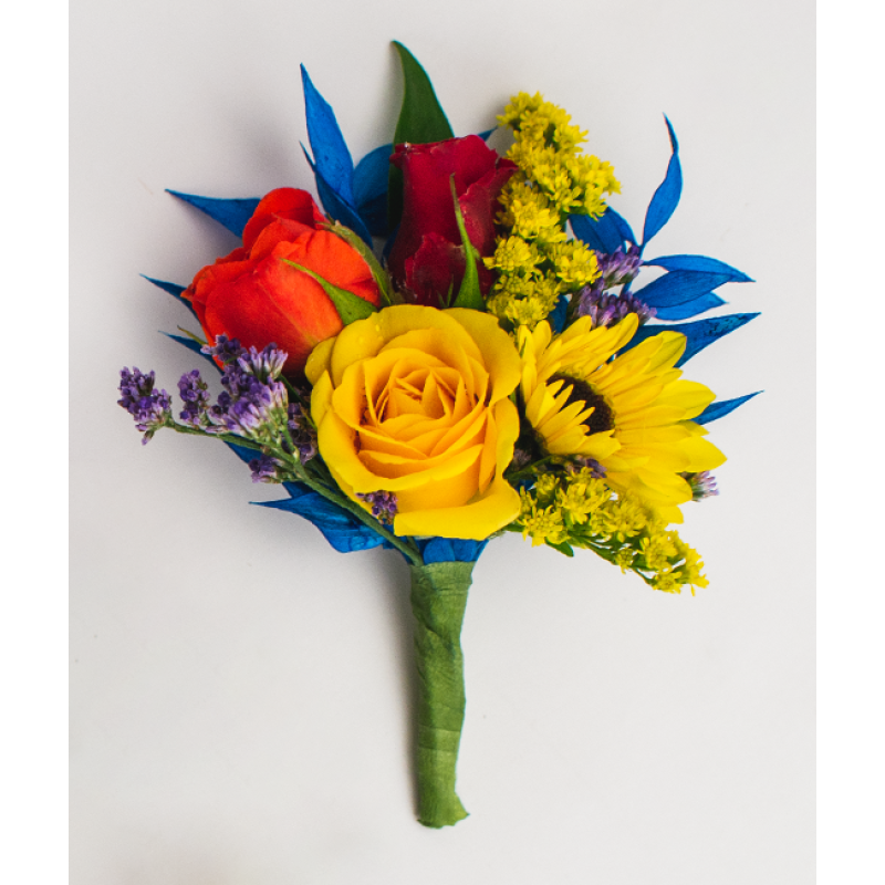 Rainbow Connection Boutonniere - Same Day Delivery