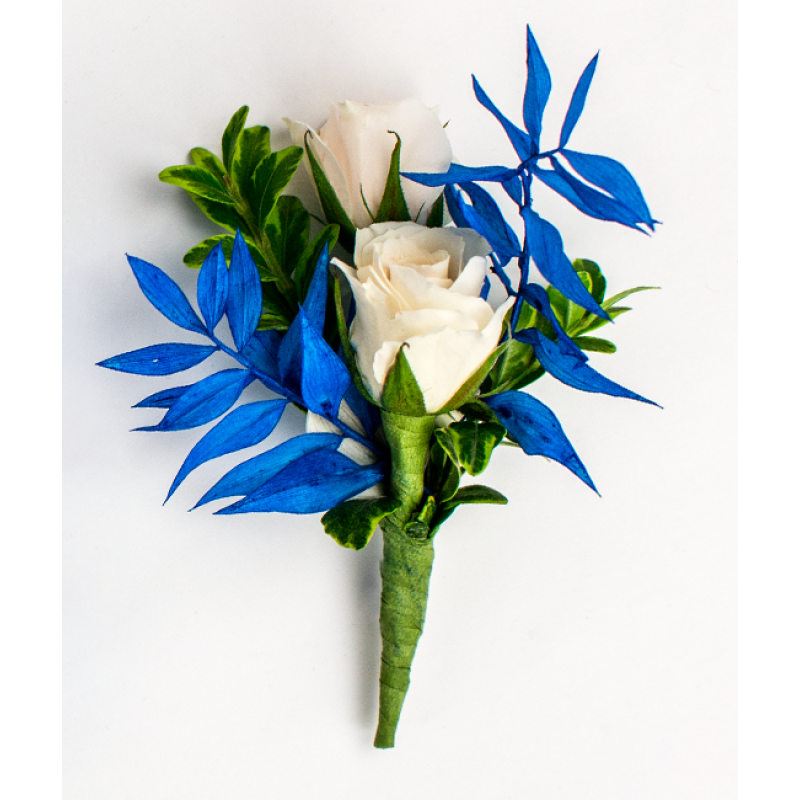 Sapphire Skies Boutonniere - Same Day Delivery