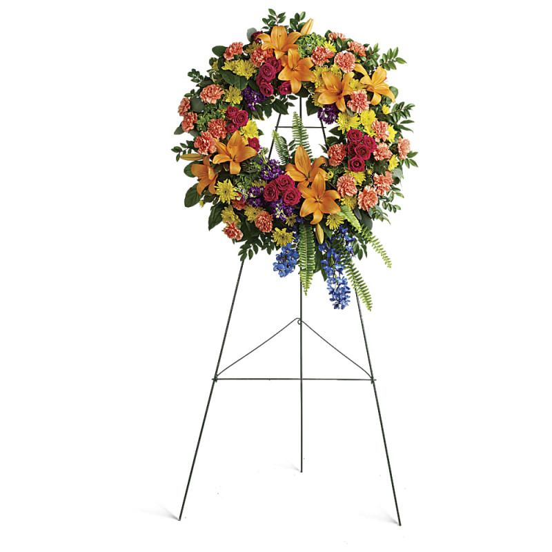 Colorful Serenity Wreath - Same Day Delivery