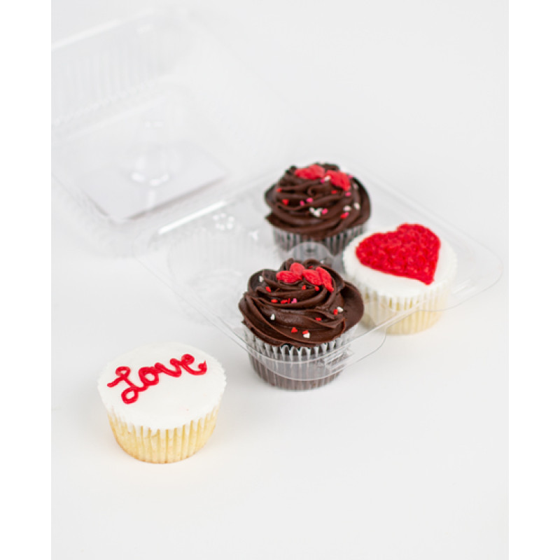 Valentines Chocolate & Vanilla Cupcakes - Same Day Delivery