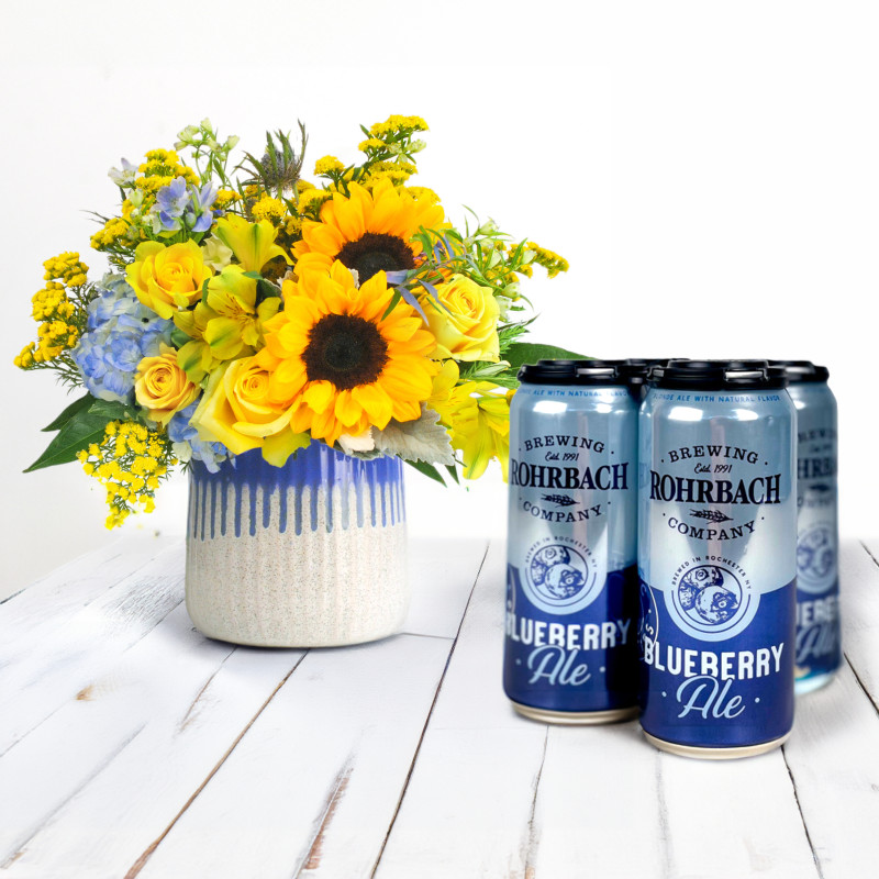 Coastal Chill Bouquet and Beer Duo - Same Day Delivery