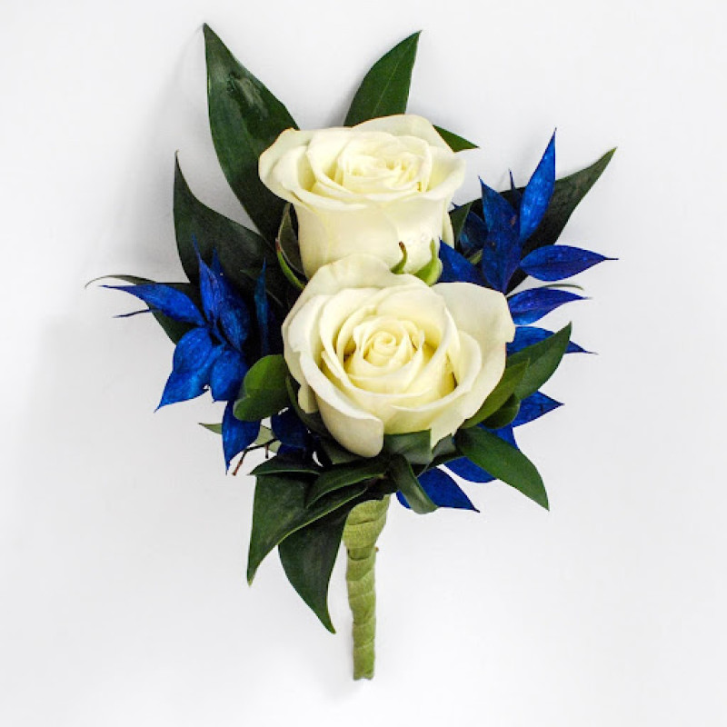Sapphire Skies Boutonniere - Same Day Delivery