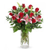 Dozen Premium Traditional Red Roses: Add Lilies