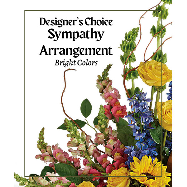 Designer Choice Sympathy Arrangement Bright Colors
