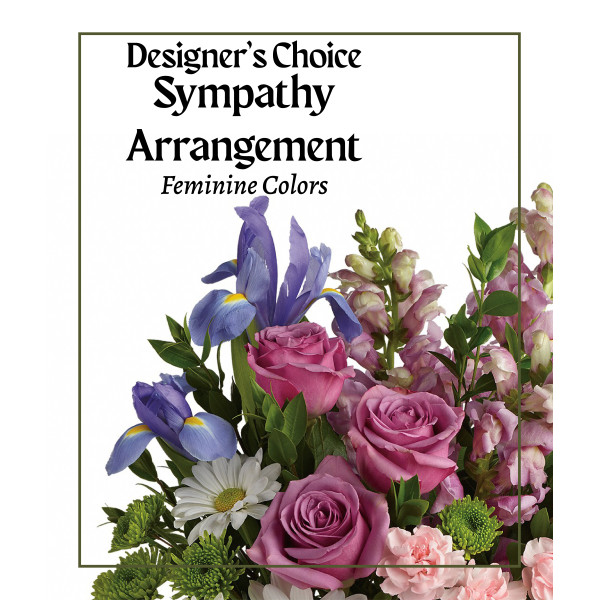 Designer Choice Sympathy Arrangement Feminine Colors 