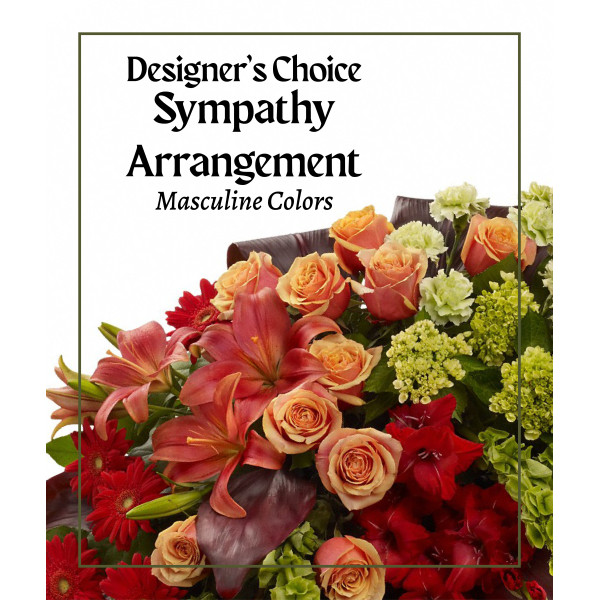 Designer Choice Sympathy Arrangement Masculine Colors 